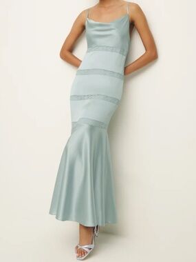 Anthropologie NWT Riah Silk Dress Size 6 Aquamarine